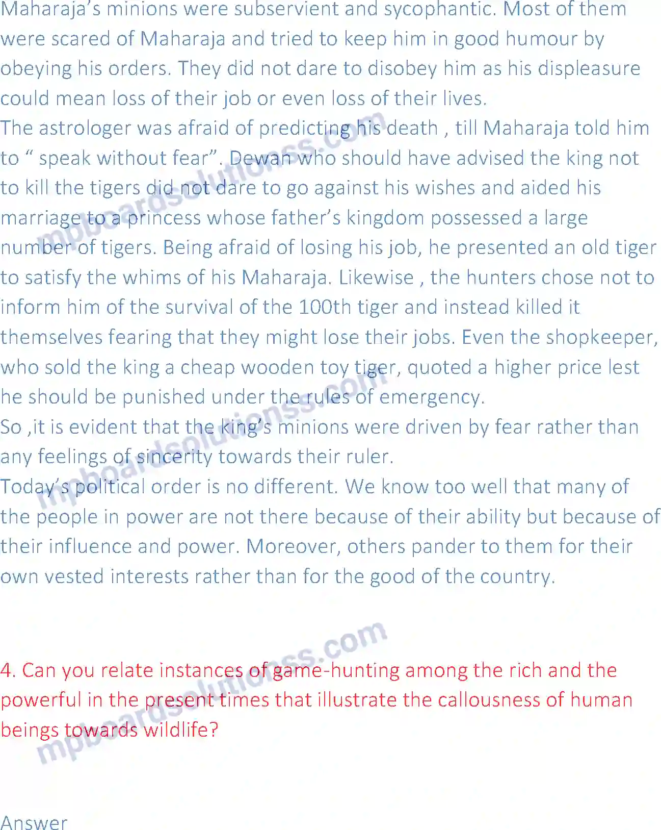 MP Board Book for Class 12 English The Tiger King Image 6