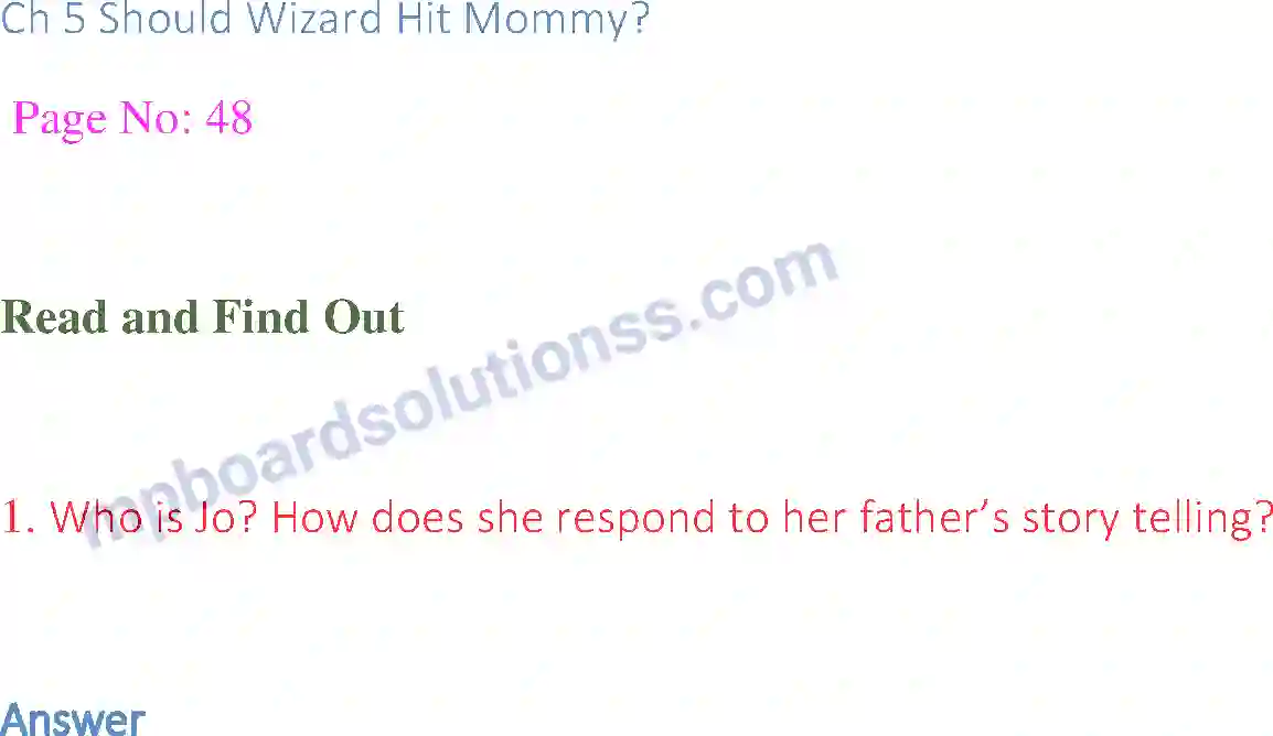 MP Board Book for Class 12 English Should Wizard hit Mommy Image 1