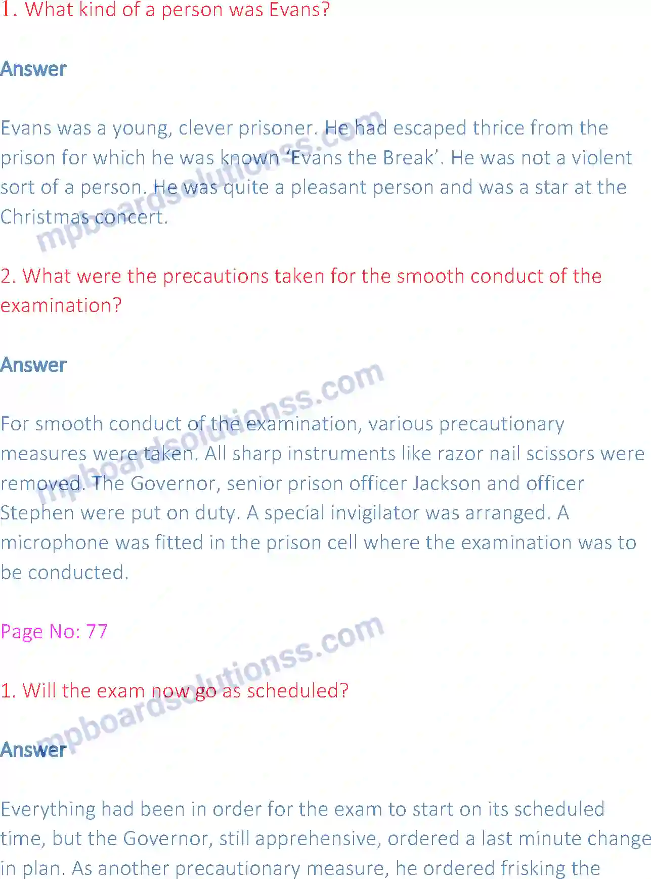 MP Board Book for Class 12 English Evans Tries an O-level Image 2