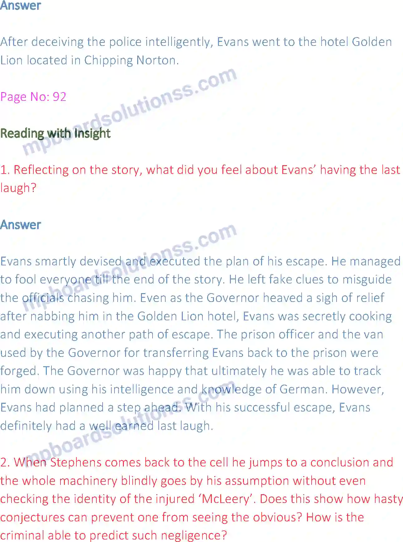 MP Board Book for Class 12 English Evans Tries an O-level Image 5