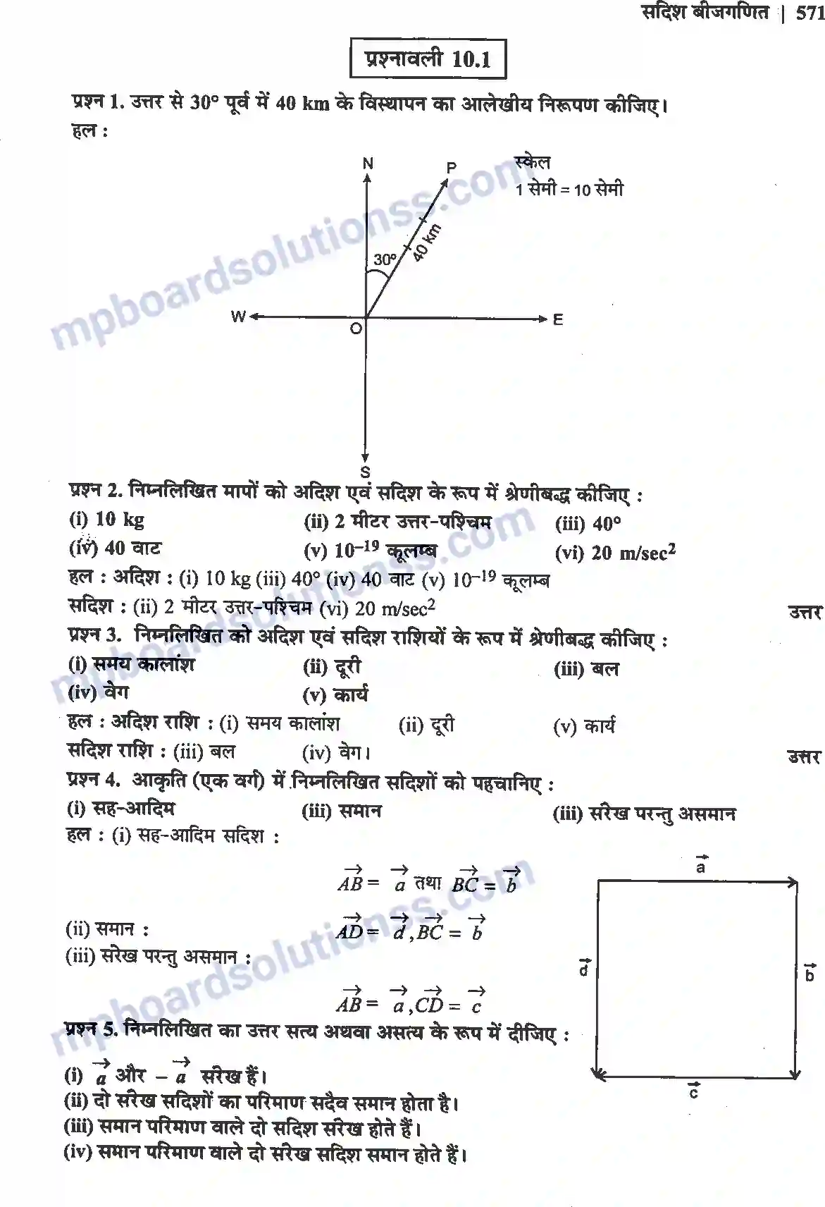 MP Board Book for Class 12 Maths सदिश बीजगणित Image 3