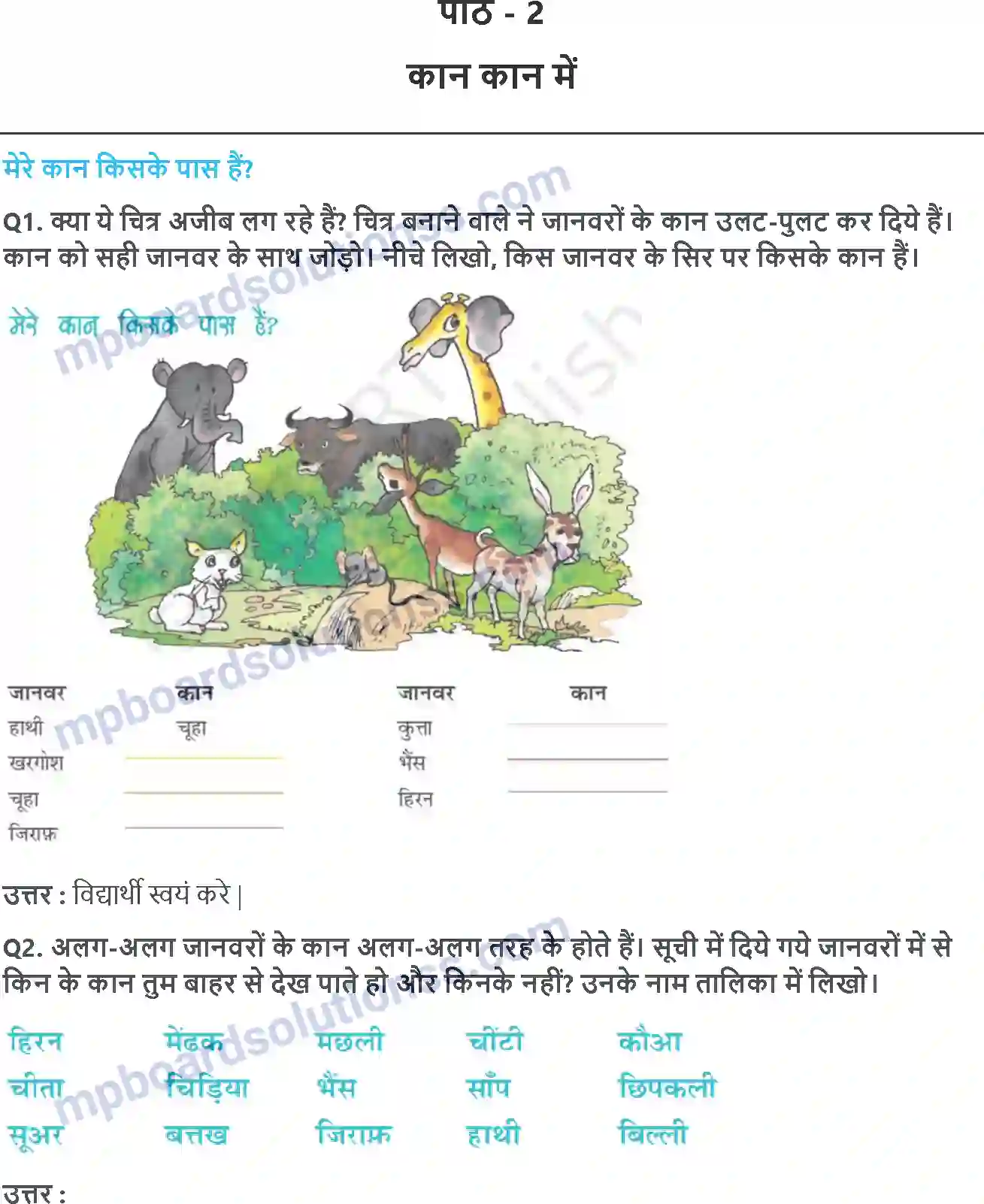 MP Board Book for Class 4 EVS कान-कान मे Image 1