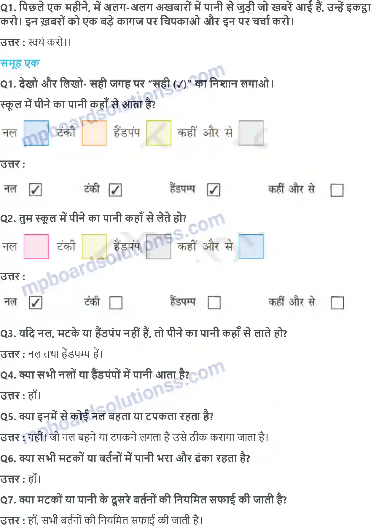 MP Board Book for Class 4 EVS पाऩी कहीं ज़्यादा कहीं कम Image 3