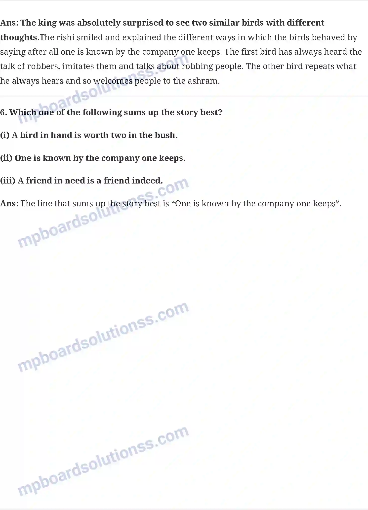 MP Board Book for Class 6 English A Tale of Two Birds Image 2