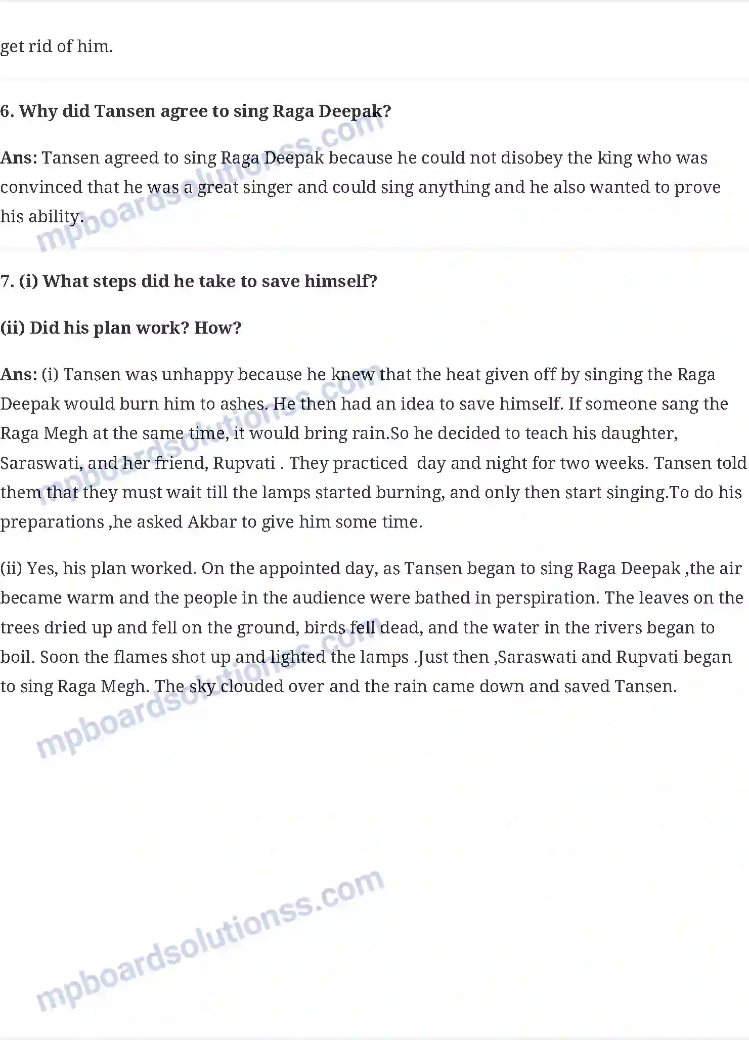 MP Board Book for Class 6 English Tansen Image 2