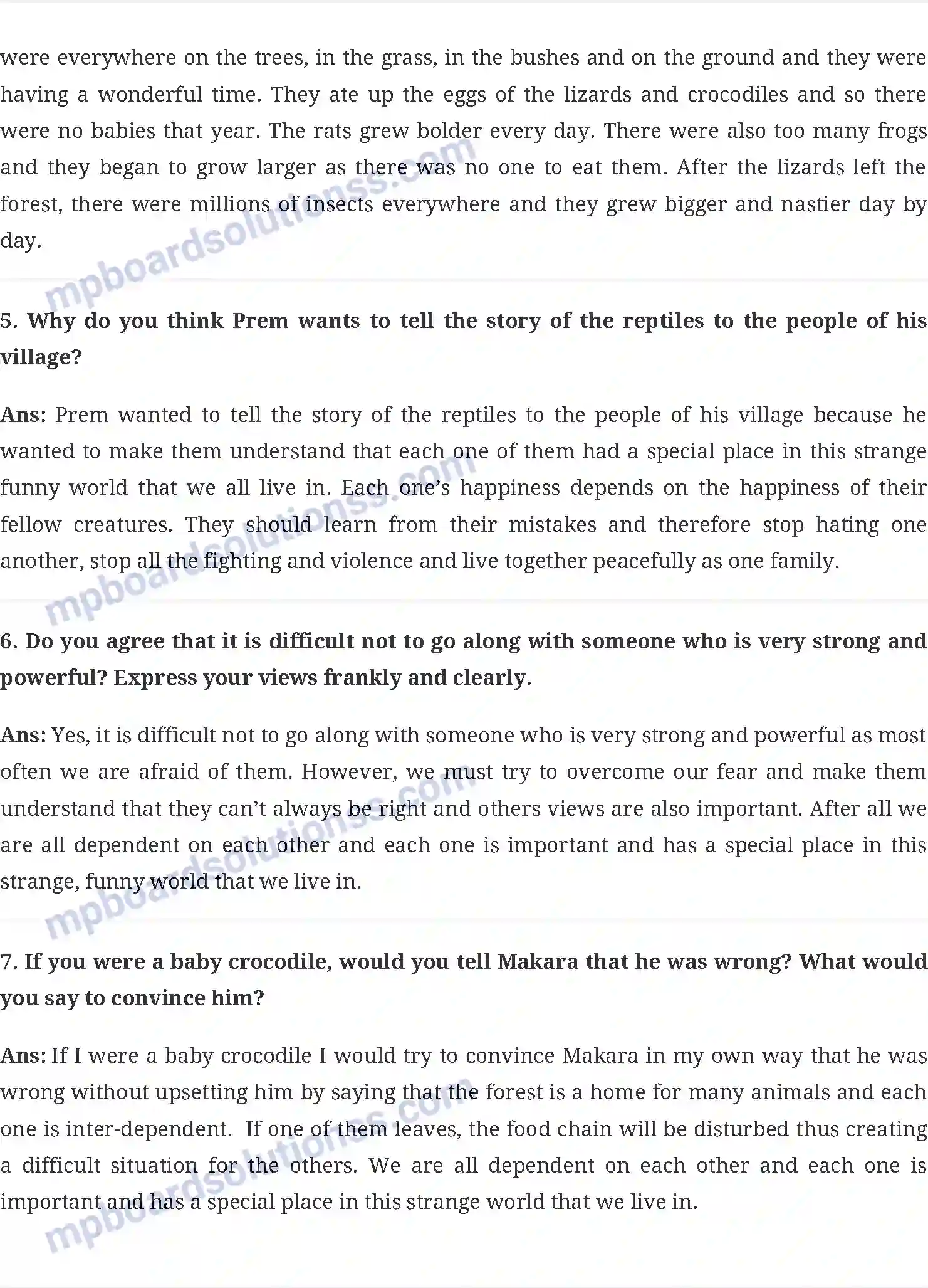 MP Board Book for Class 6 English What Happened to The Reptiles Image 2