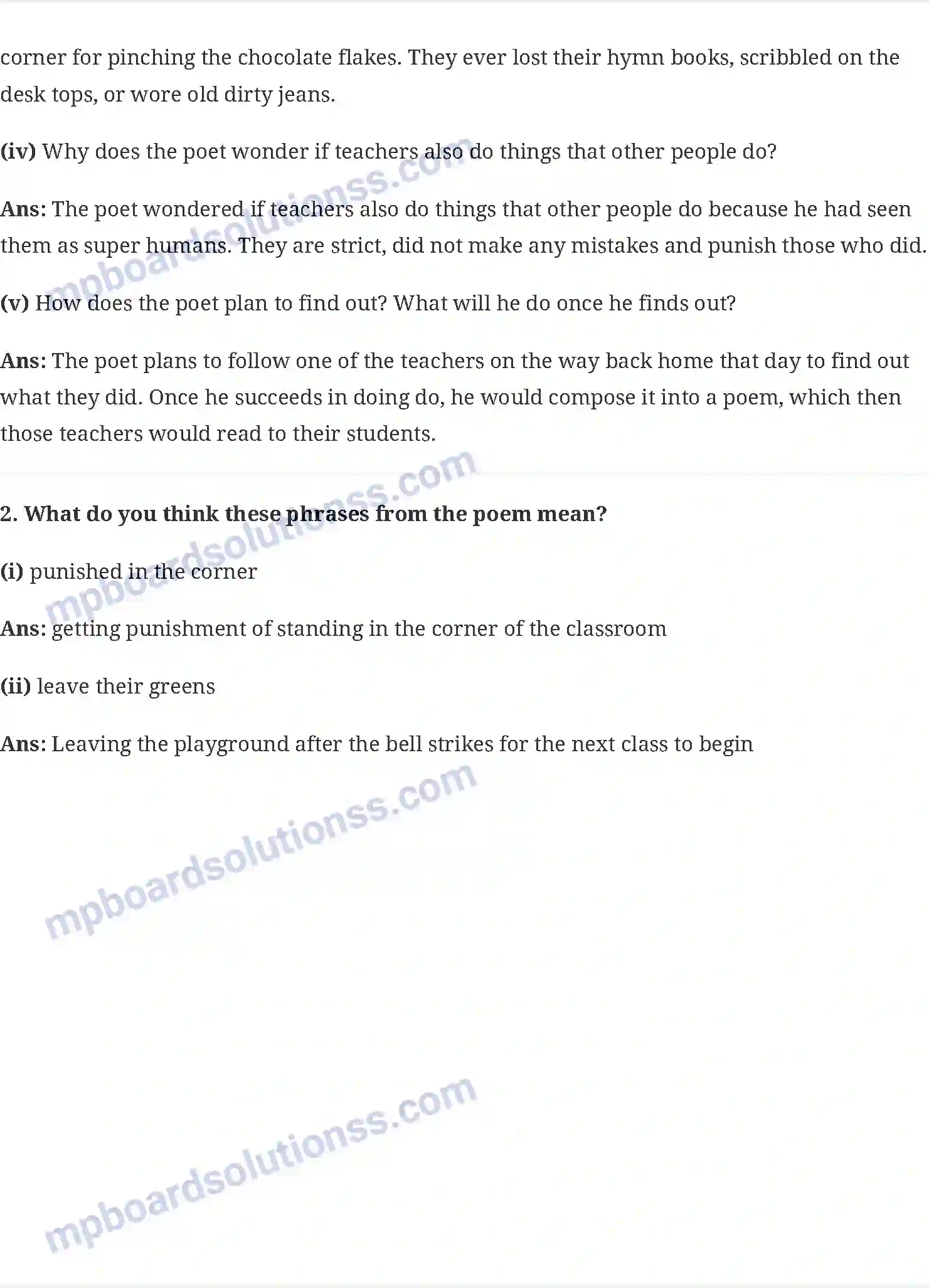 MP Board Book for Class 6 English Where do all the Teachers Go (Poem) Image 2