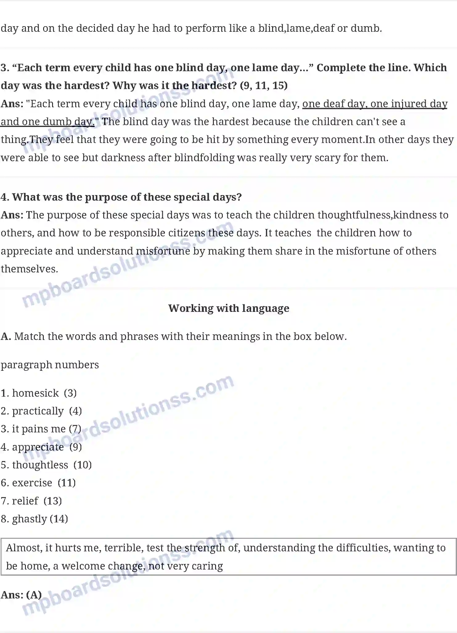 MP Board Book for Class 6 English A Different Kind of School Image 2