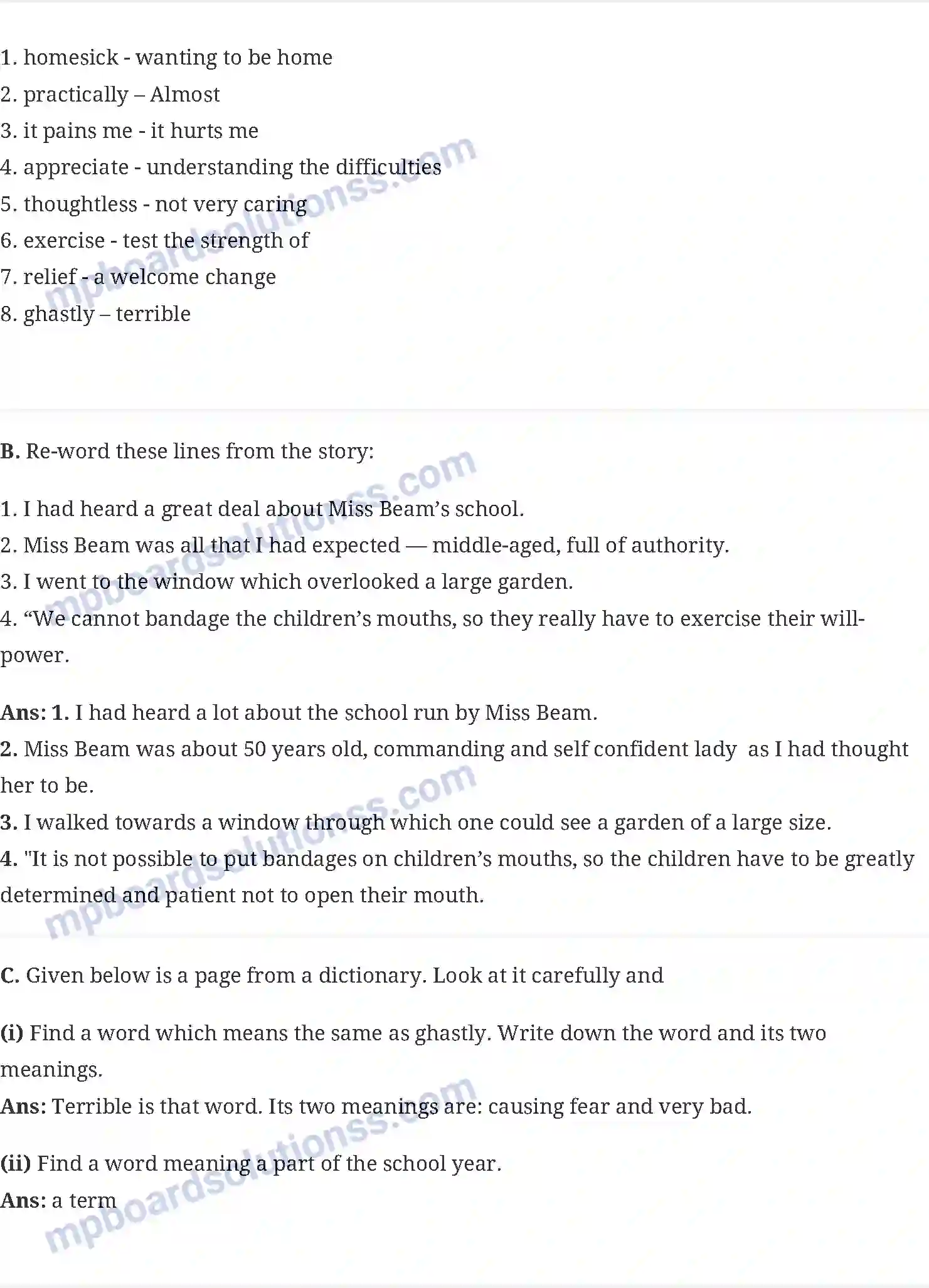 MP Board Book for Class 6 English A Different Kind of School Image 3