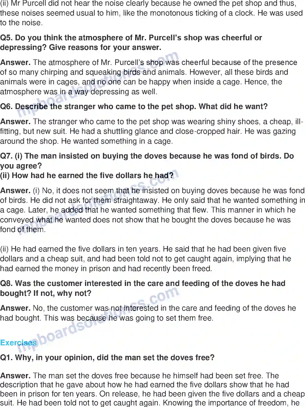 MP Board Book for Class 7 English I Want Something in a Cage Image 2