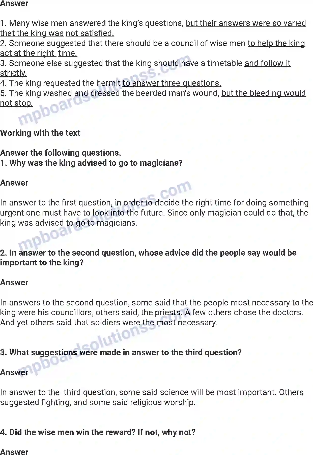 MP Board Book for Class 7 English Three Questions Image 2