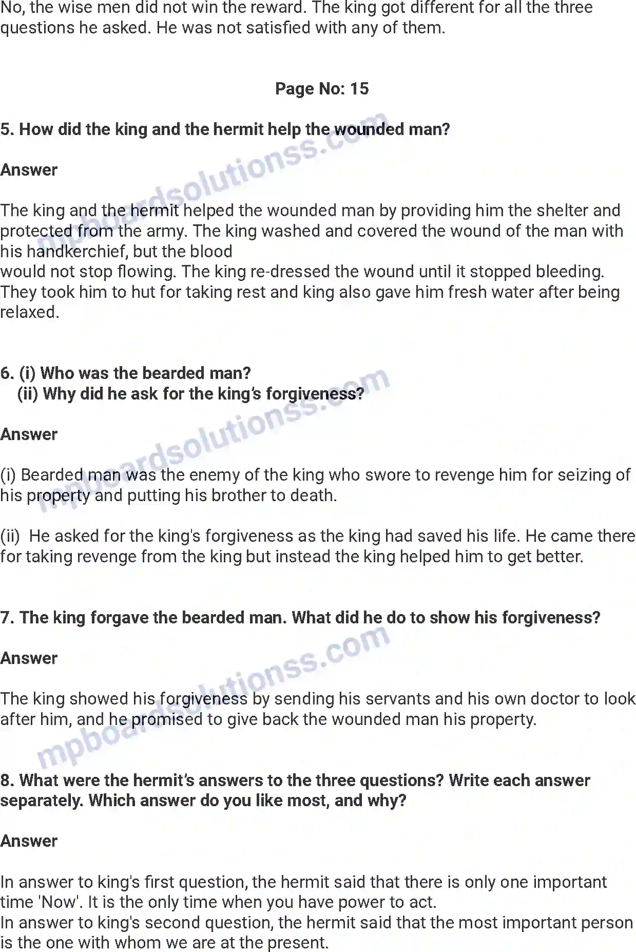 MP Board Book for Class 7 English Three Questions Image 3