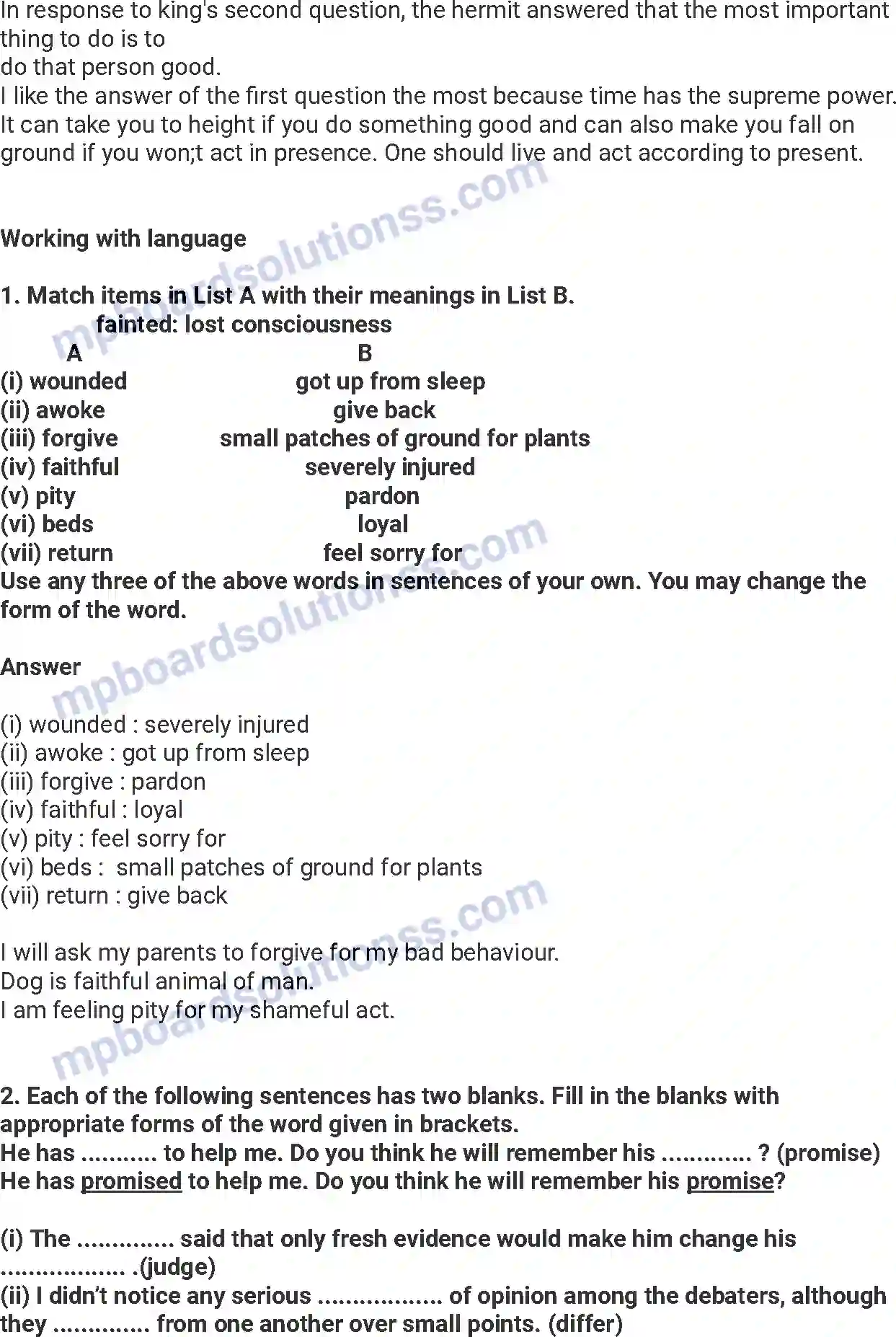 MP Board Book for Class 7 English Three Questions Image 4