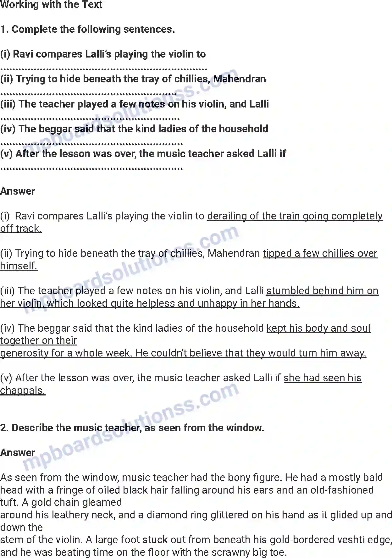 MP Board Book for Class 7 English A Gift of Chappals Image 3