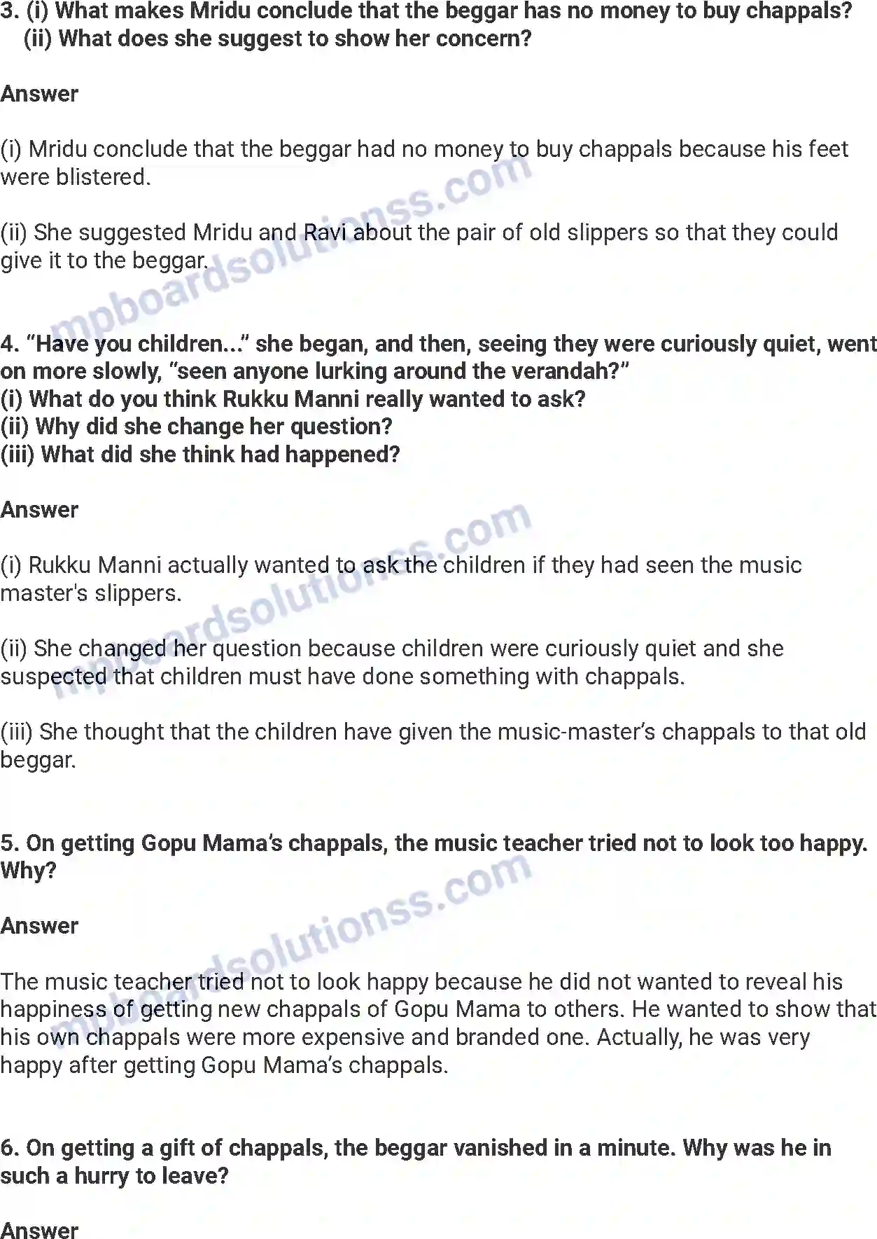 MP Board Book for Class 7 English A Gift of Chappals Image 4