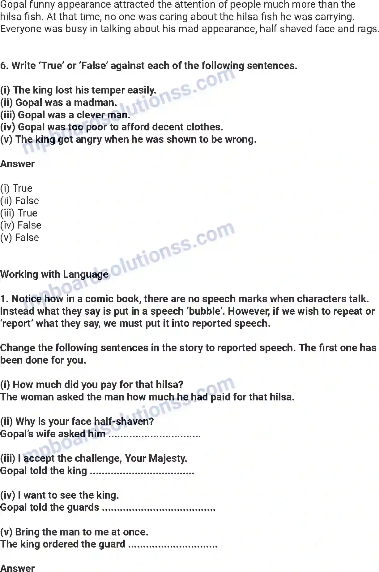 MP Board Book for Class 7 English Gopal and the Hilsa Fish Image 2