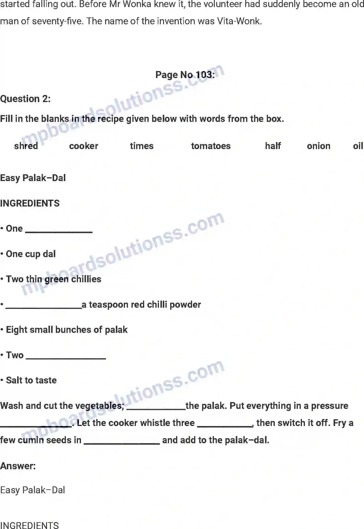 MP Board Book for Class 7 English The Invention of Vita-Wonk Image 4