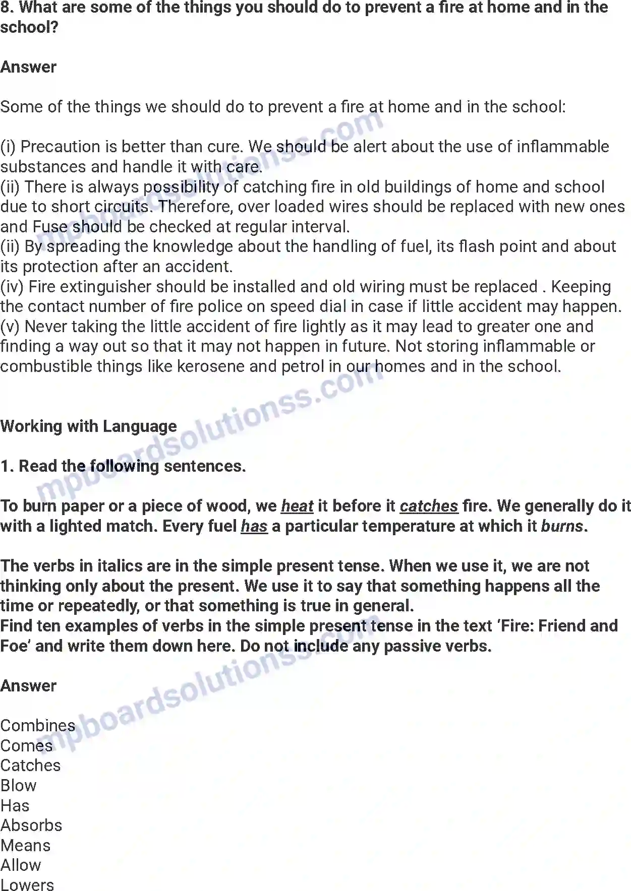 MP Board Book for Class 7 English Fire - Friend and Foe Image 4