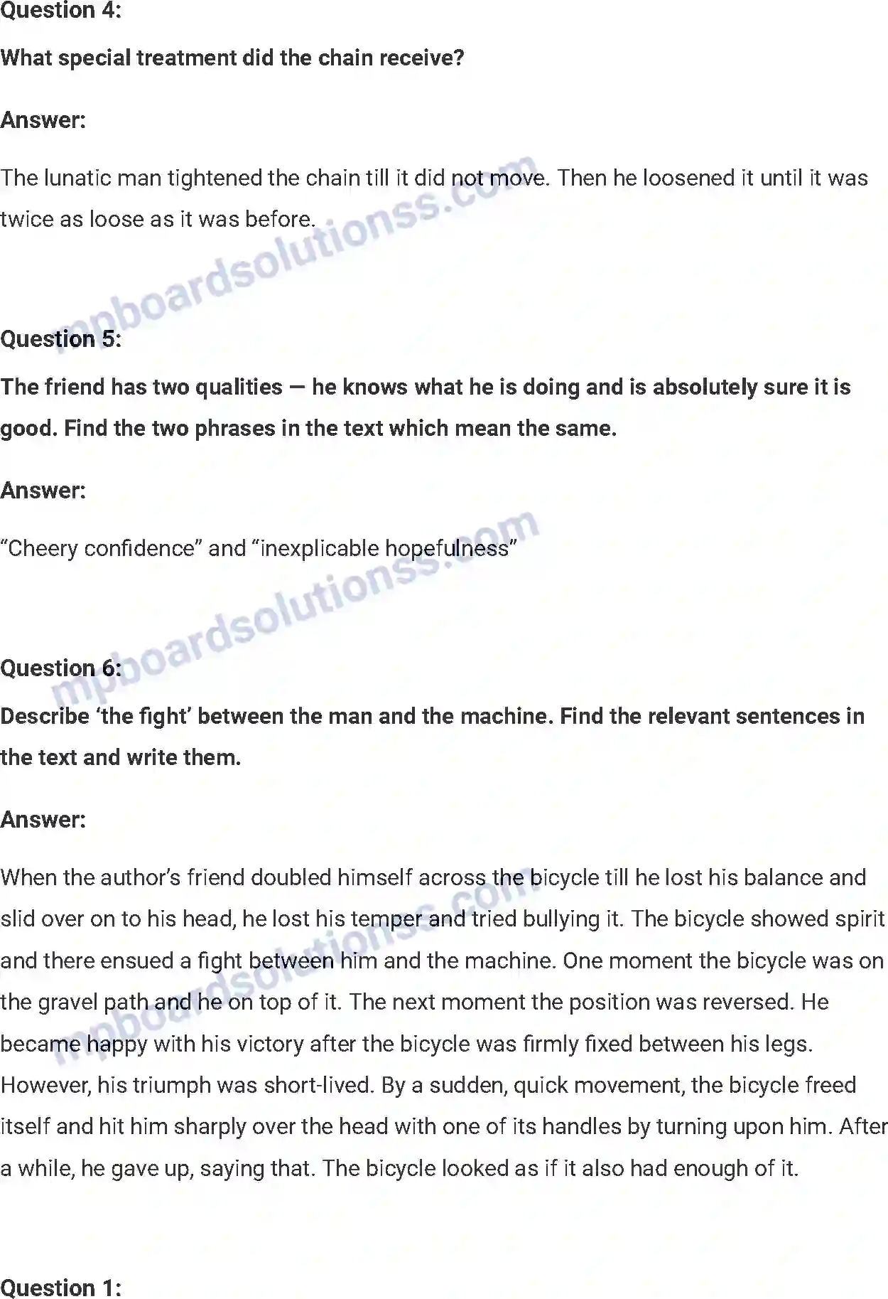 MP Board Book for Class 7 English A Bicycle in Good Repair Image 4