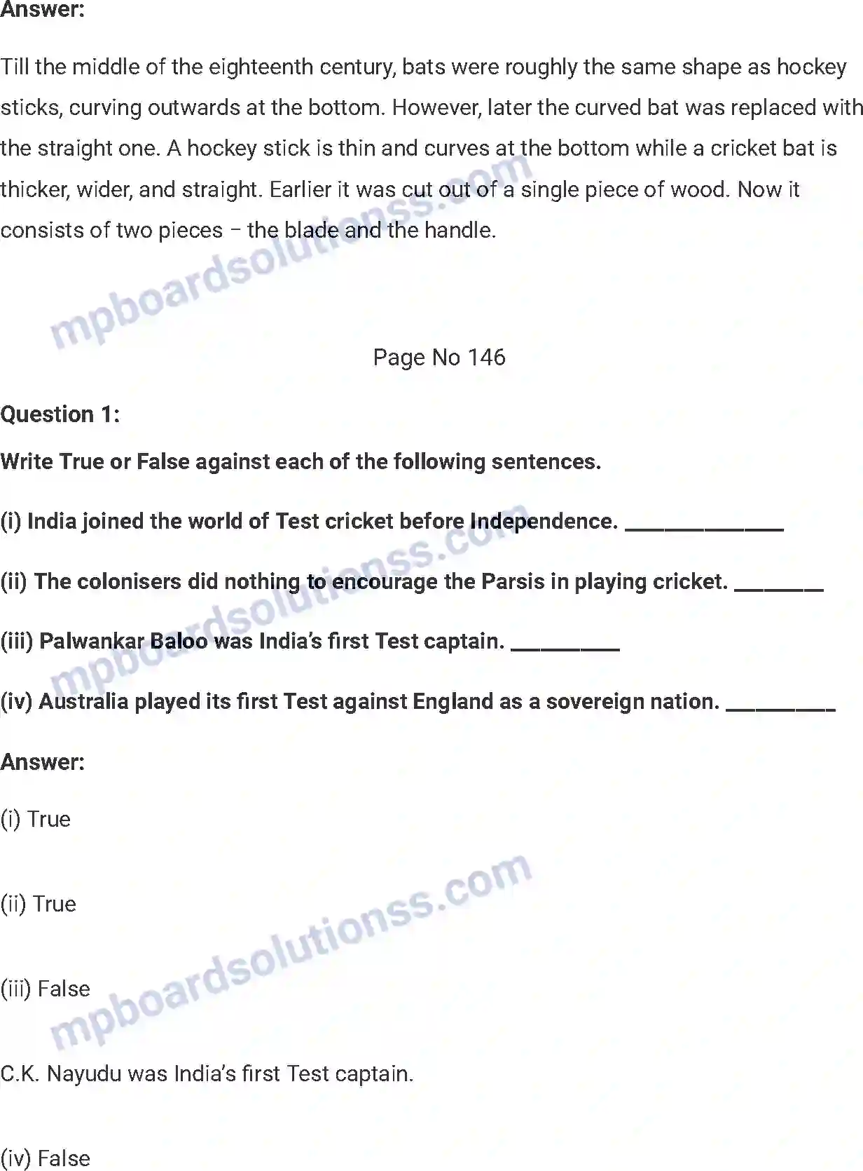 MP Board Book for Class 7 English The Story of Cricket Image 2