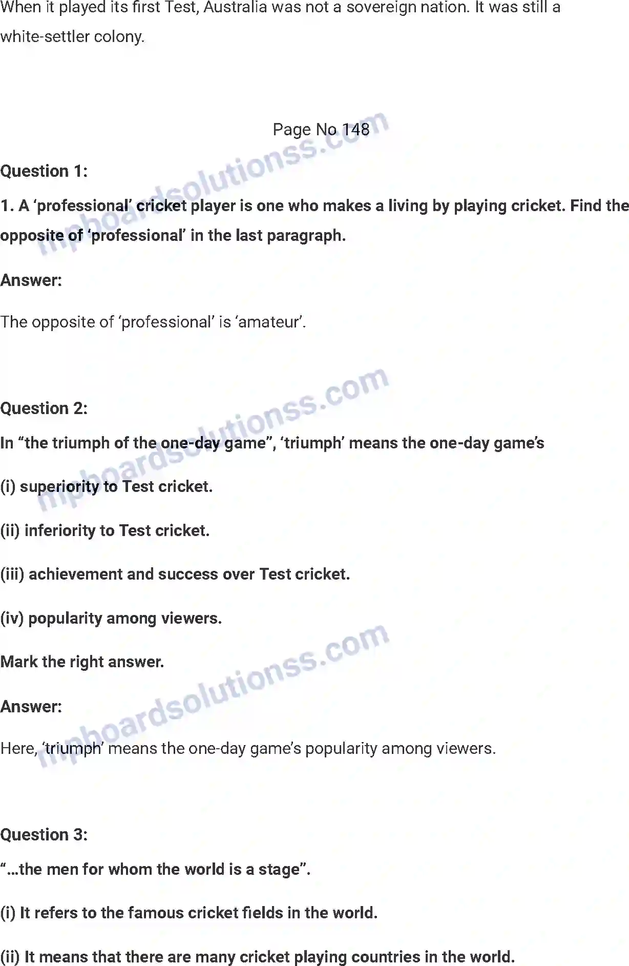 MP Board Book for Class 7 English The Story of Cricket Image 3