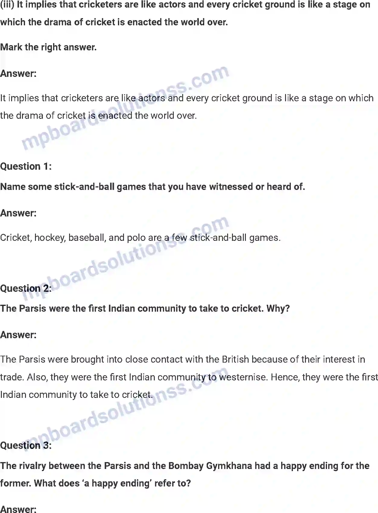 MP Board Book for Class 7 English The Story of Cricket Image 4