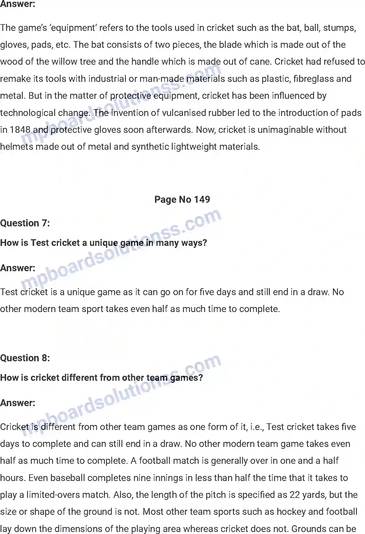 MP Board Book for Class 7 English The Story of Cricket Image 6