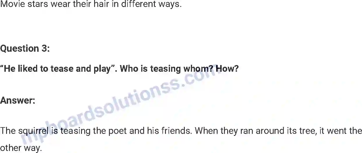 MP Board Book for Class 7 English The Squirrel (Poem) Image 2