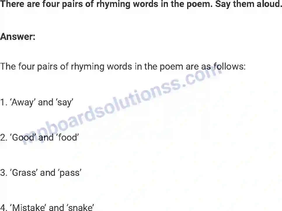 MP Board Book for Class 7 English Garden Snake (Poem) Image 2