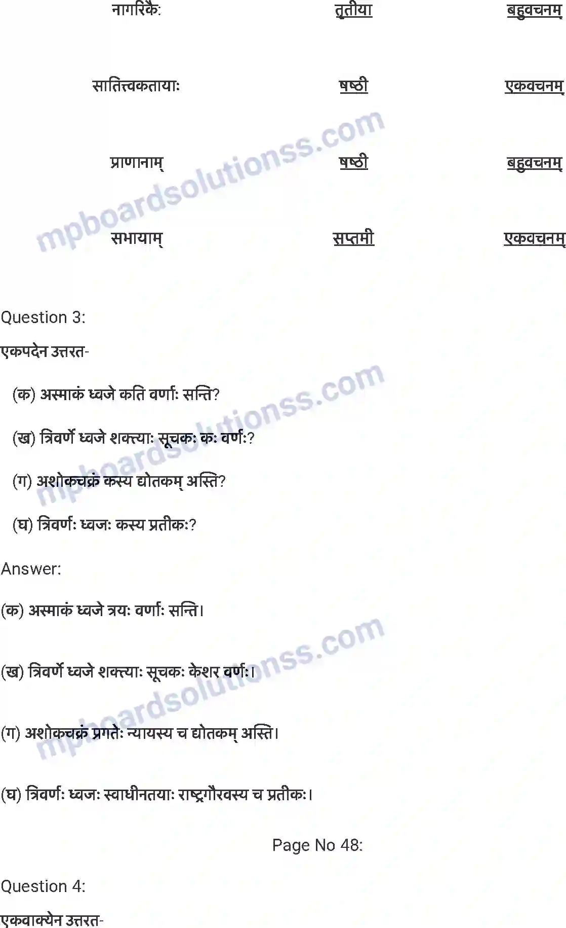 MP Board Book for Class 7 Sanskrit त्रिवर्ण: ध्वज: Image 3
