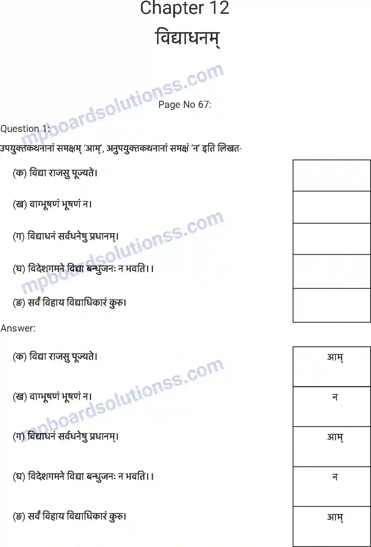 MP Board Book for Class 7 Sanskrit विद्याधनम् Image 1