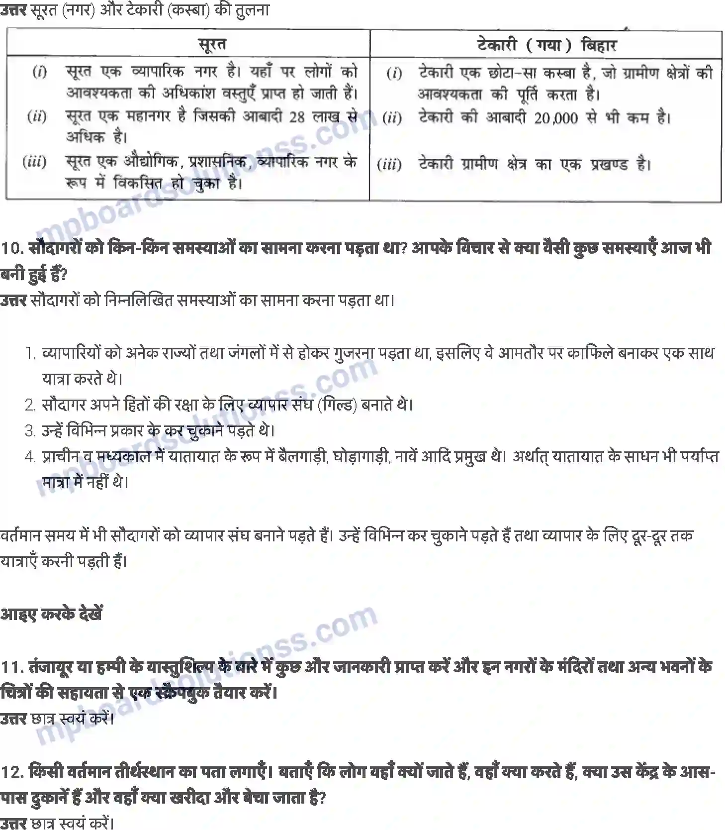MP Board Book for Class 7 History नगर, व्यापारी और शिल्पीजन Image 4