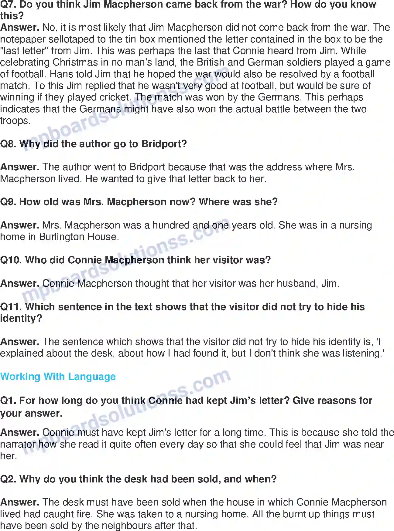 MP Board Book for Class 8 English The Best Christmas Present In The World Image 2