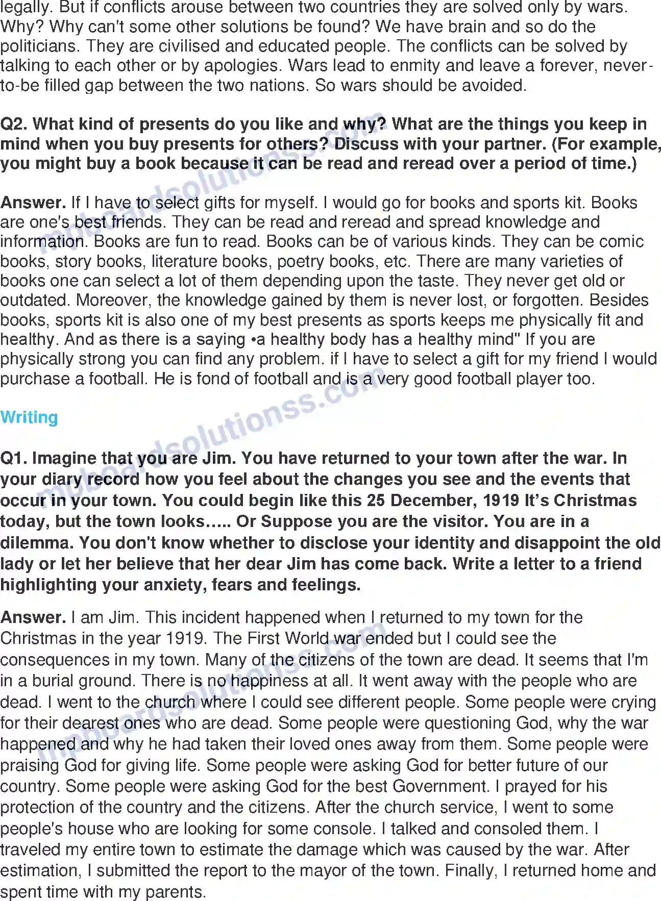 MP Board Book for Class 8 English The Best Christmas Present In The World Image 8