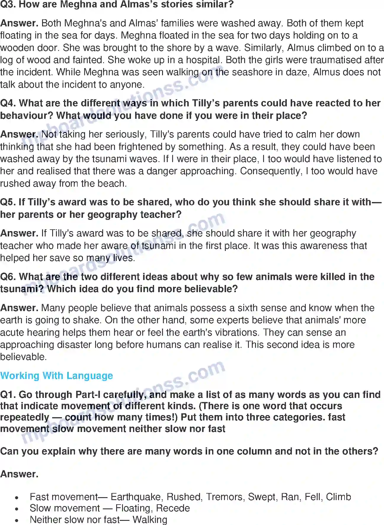 MP Board Book for Class 8 English The Tsunami Image 3