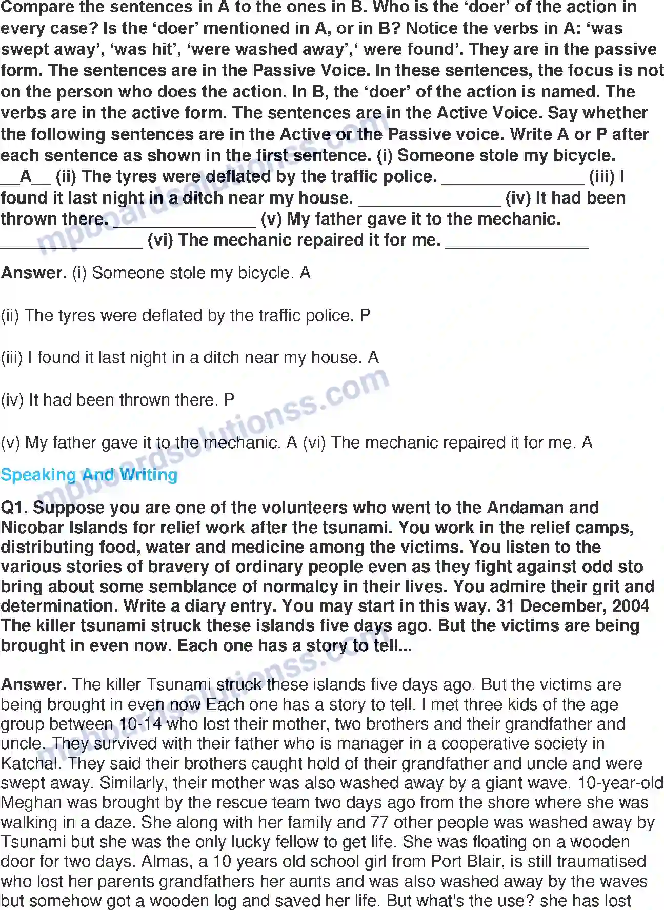 MP Board Book for Class 8 English The Tsunami Image 5