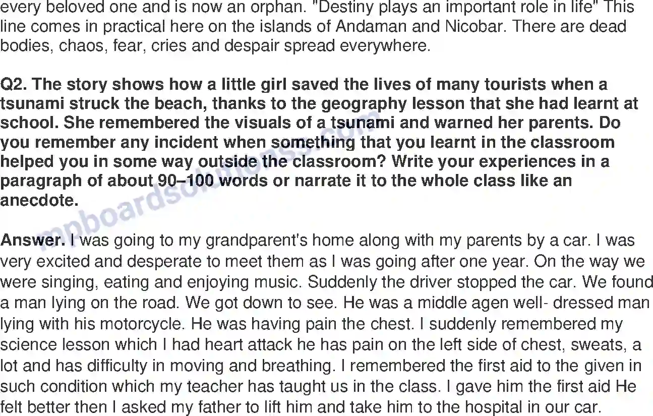 MP Board Book for Class 8 English The Tsunami Image 6