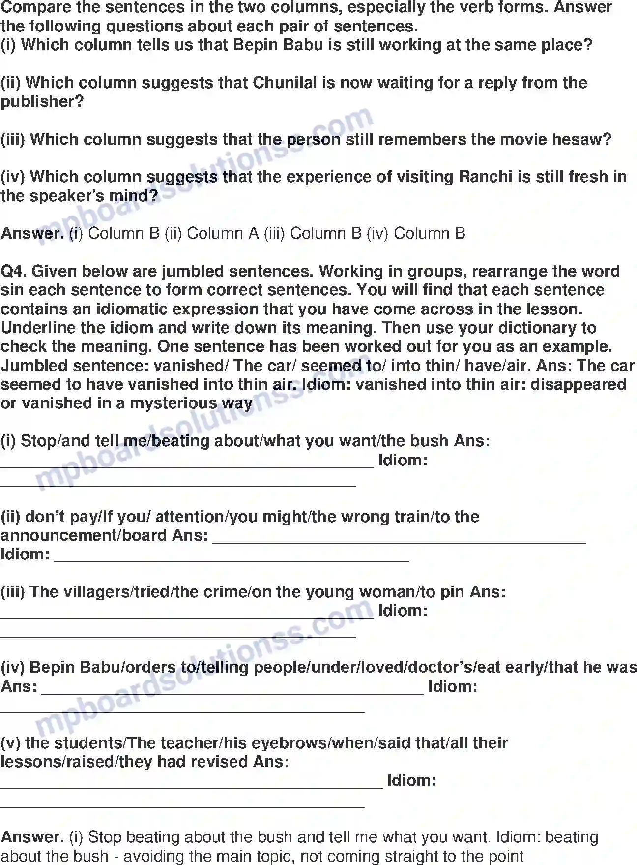 MP Board Book for Class 8 English Bepin Choudhury’s Lapse Of Memory Image 5