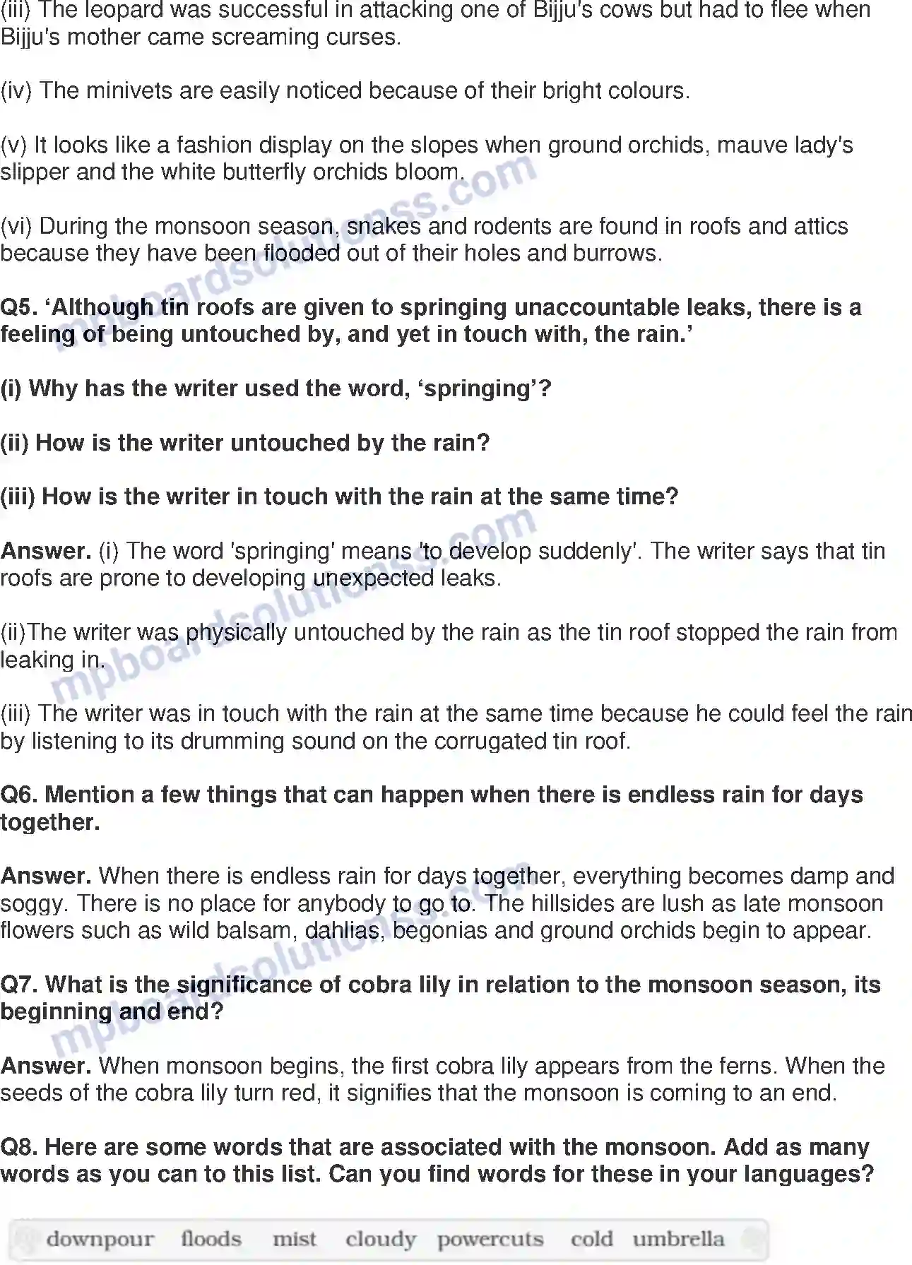 MP Board Book for Class 8 English A Short Monsoon Diary Image 3