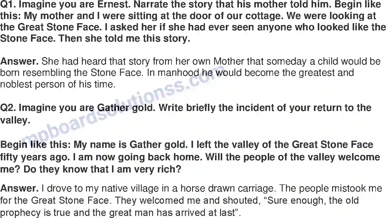 MP Board Book for Class 8 English The Great Stone Face - I Image 4