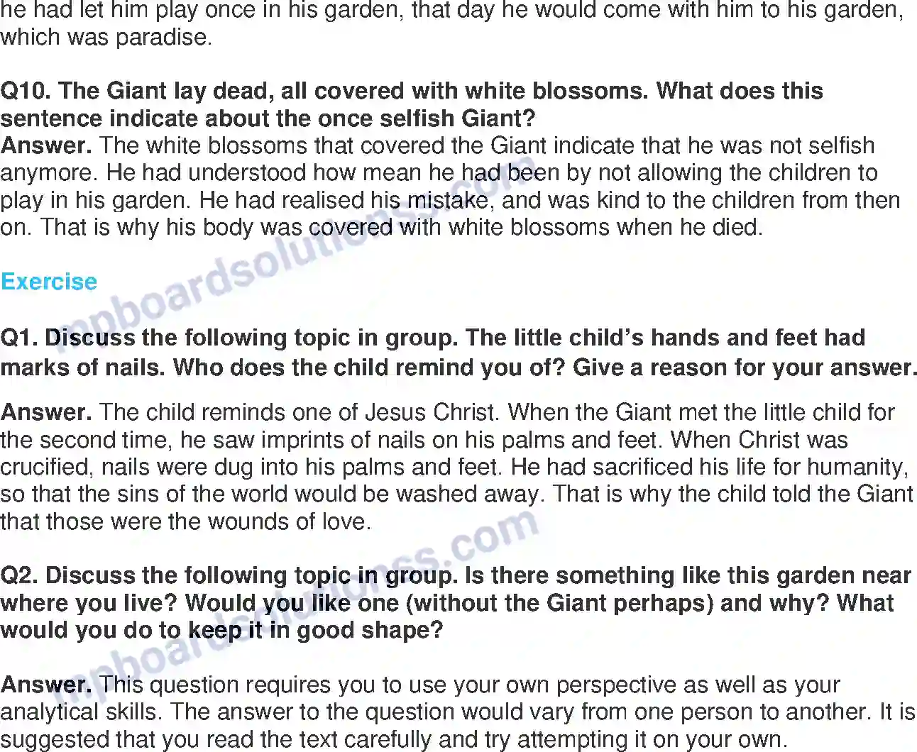 MP Board Book for Class 8 English The Selfish Giant Image 3