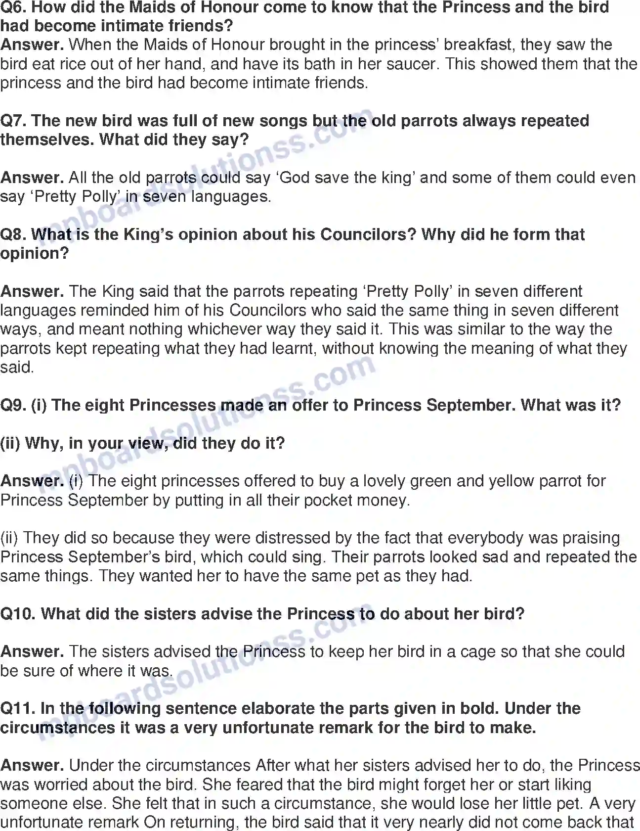 MP Board Book for Class 8 English Princess September Image 2