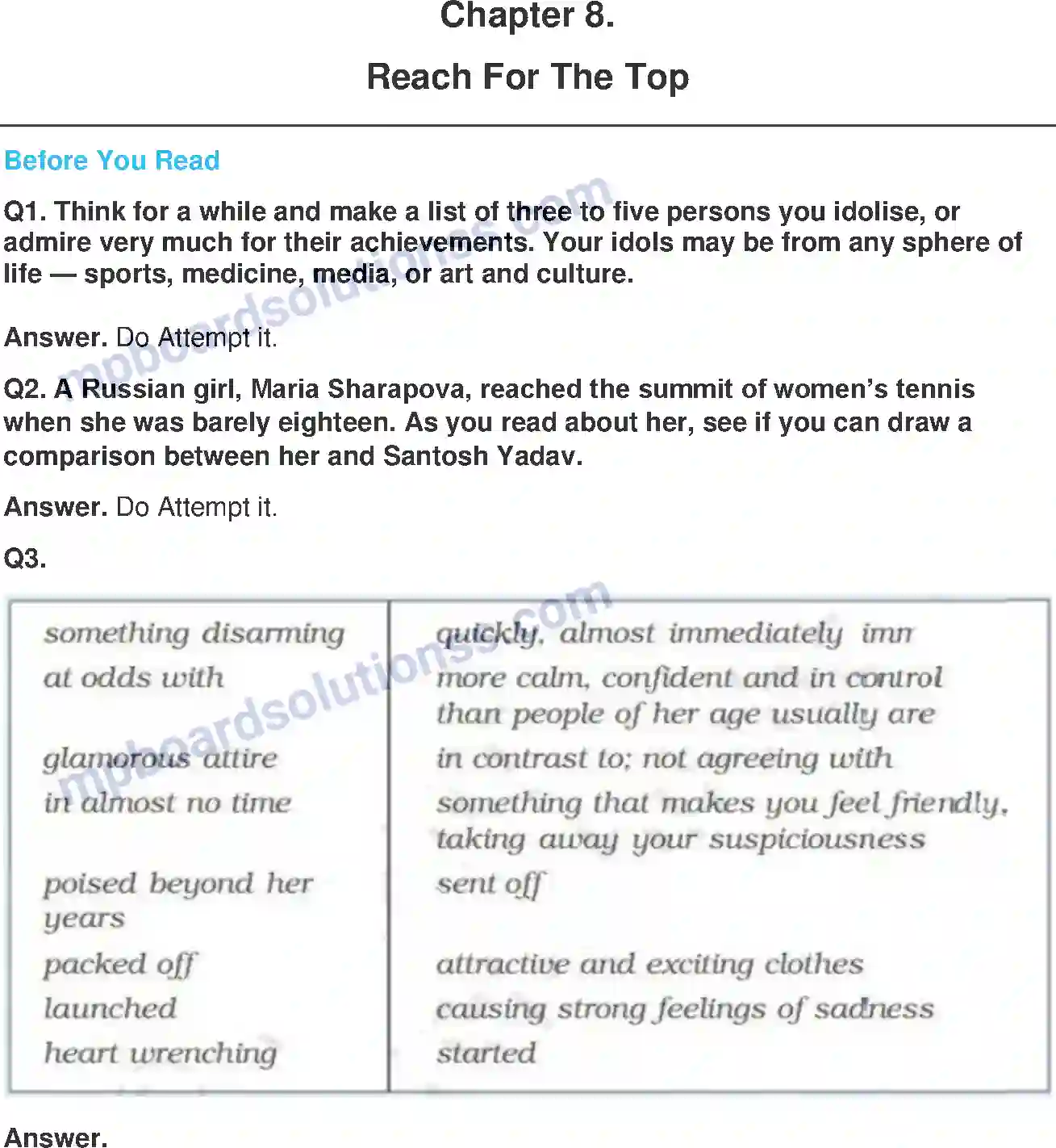 MP Board Book for Class 9 English Reach For The Top Image 1