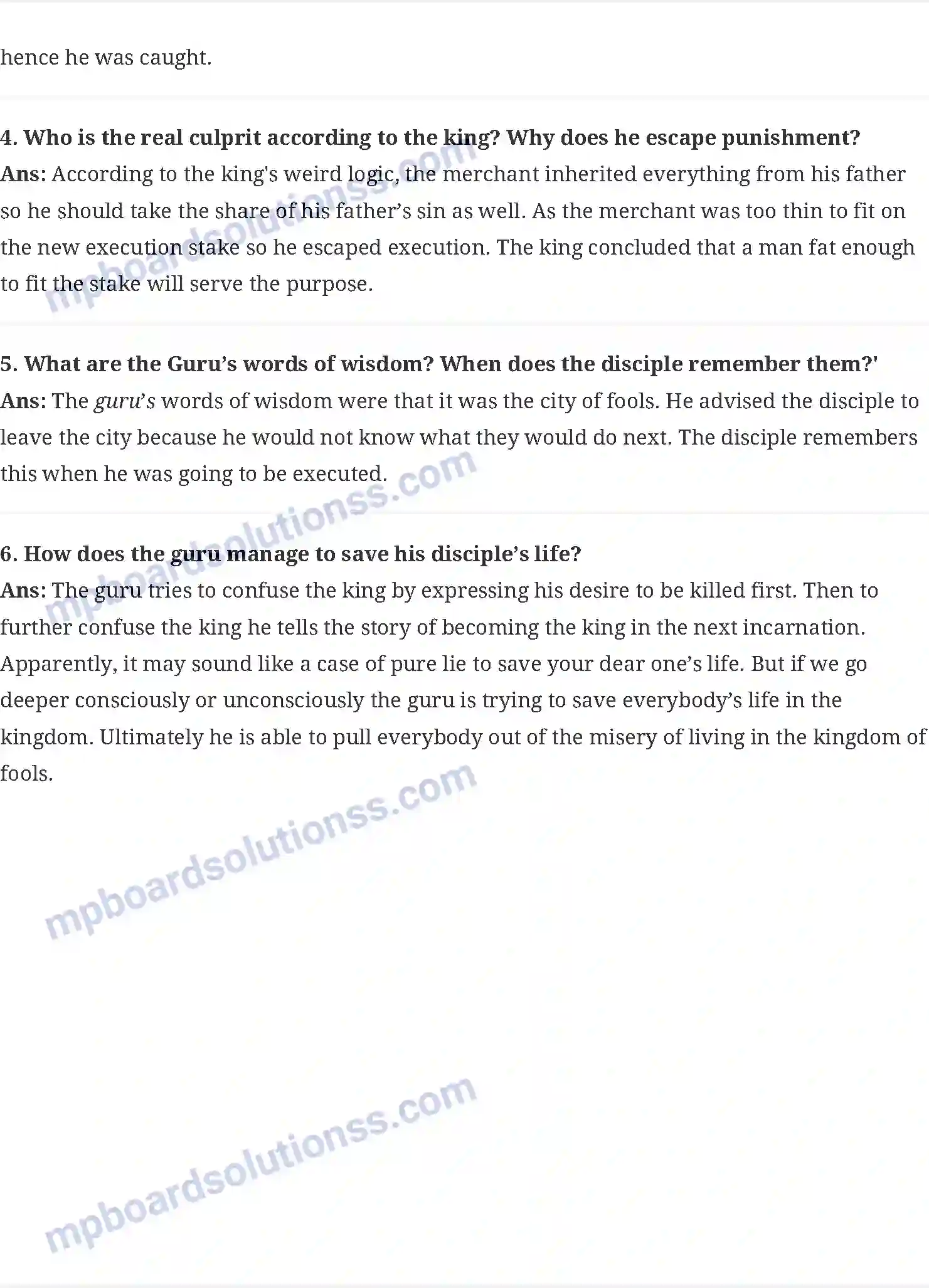 MP Board Book for Class 9 English In The Kingdom Of Fools Image 2