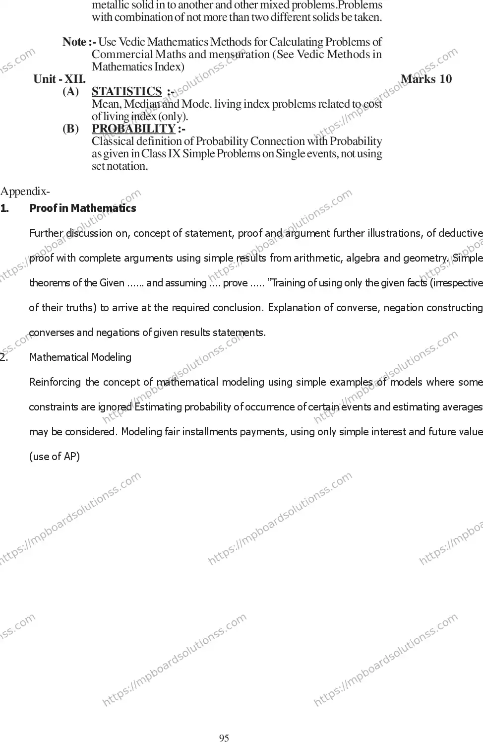 MP Board Class 10 Mathematics 2020-21 Syllabus Image 12