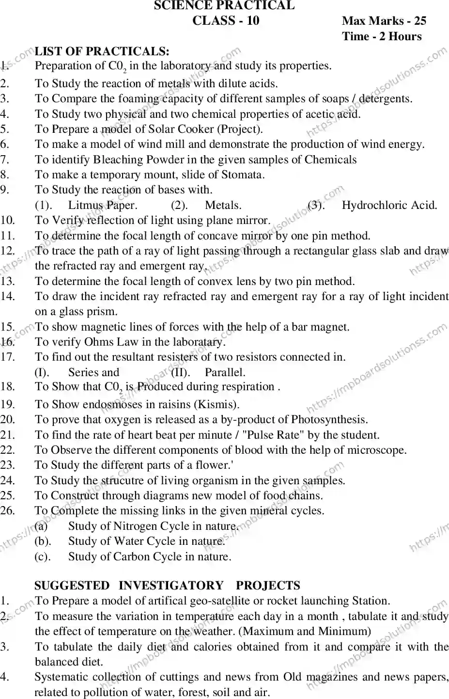MP Board Class 10 Science 2020-21 Syllabus Image 11