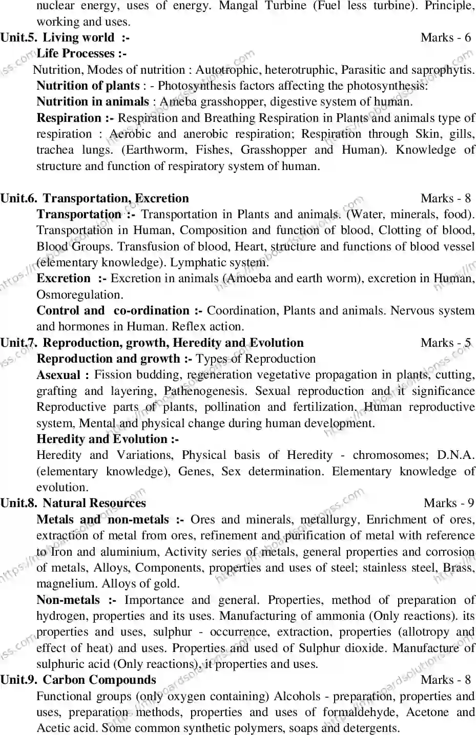MP Board Class 10 Science 2020-21 Syllabus Image 9