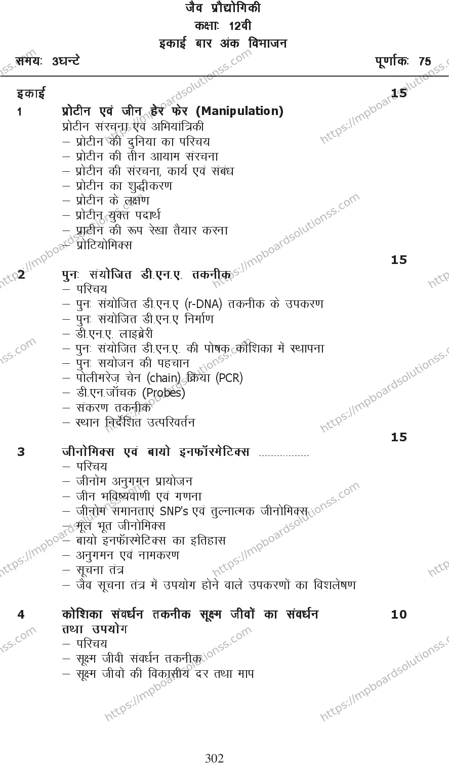 MP Board Class 12 Biotechnology 2020-21 Syllabus Image 1