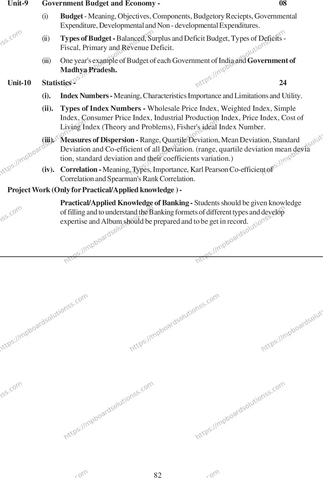 MP Board Class 12 Economics 2020-21 Syllabus Image 8