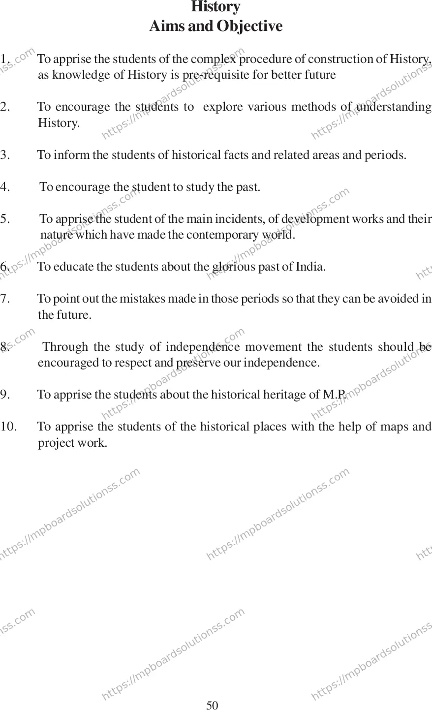 MP Board Class 12 History 2020-21 Syllabus Image 1